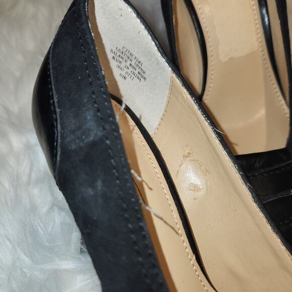 EUC Circa Joan & David black suede and leather pointed toe 3in pumps sz 6 - Picture 4 of 7